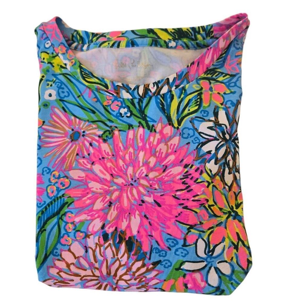 Lilly Pulitzer Womens Rhett Top In Seabreeze Blue Walking on Sunshine Small - Picture 6 of 10